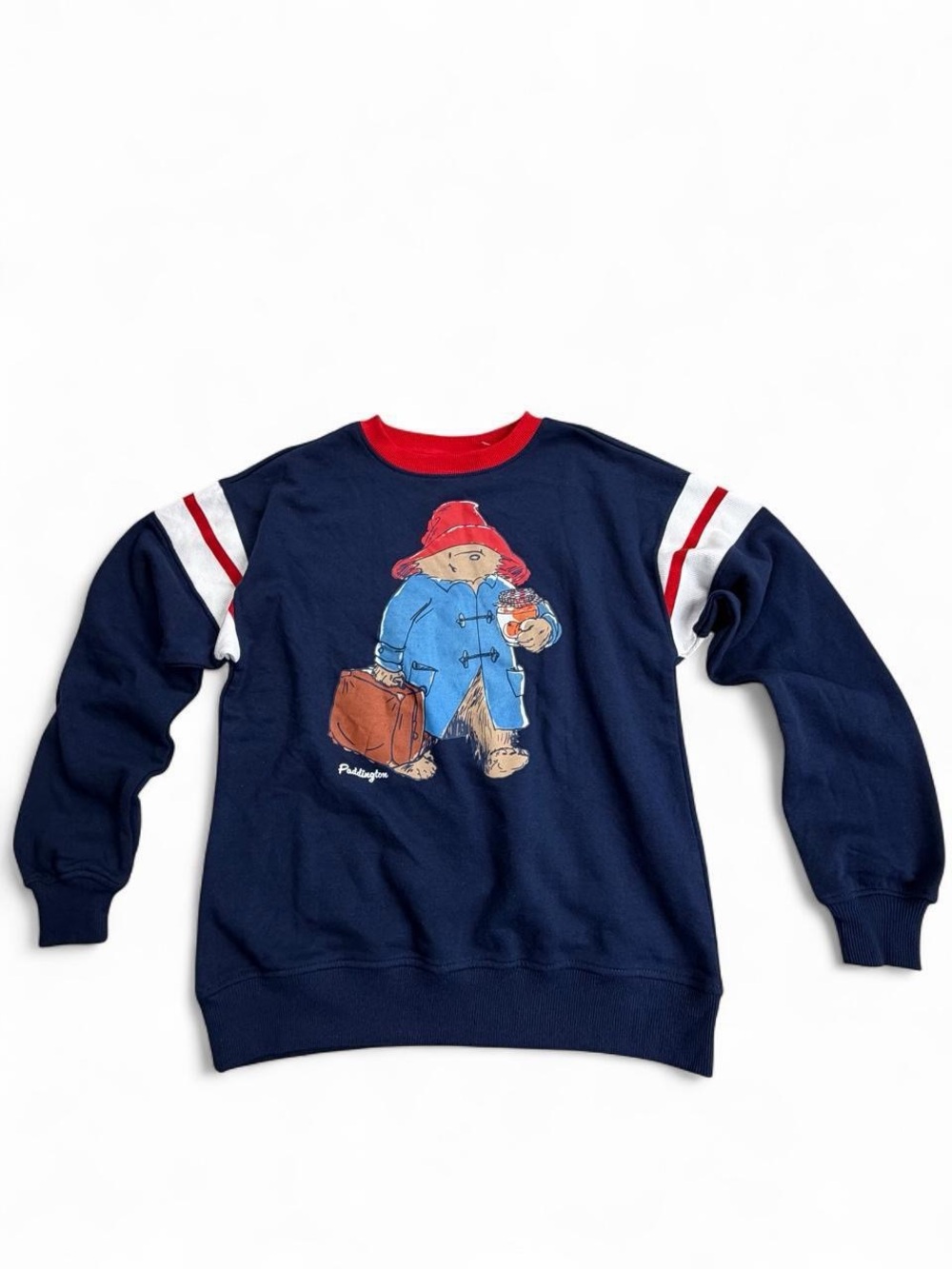 Paddington Bear Navy Crewneck Sweatshirt - Red Trim XXS Oversized NWOT